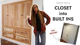 How to Turn a Hallway Closet into Custom Built Ins [upl. by Cesaro]