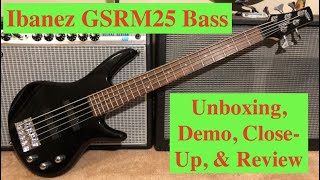 Ibanez GSRM25 Mikro Short Scale 5String Bass Unboxing Demo and Review [upl. by Neved]