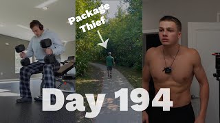 Day 194 till Im shredded  Chest amp confronting package thief [upl. by Nandor]