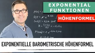 Was ist die Barometrische Höhenformel  Abnahmefunktion  Luftdruck berechnen Exponentialgleichung [upl. by Anila]