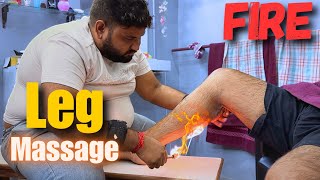 Painkiller Leg Massage to instantly relieve by Shamboo Barber  ASMR Fire Leg Massage [upl. by Noizneb273]