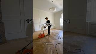 refinishingrestoring our 127 year old wooden floors floorsanding floor diyhome homerenovation [upl. by Song341]