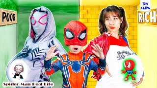 What If 5 Spider man amp BAD GUYS in 1 HOUSE Poor Pregnant Spider Girl vs Rich Jockers Wife  MORE [upl. by Mycah]