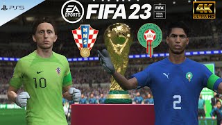 MODRIC or HAKIMI Who is better goalkeeper CROATIA vs MOROCCO FIFA 23 PS5 4K [upl. by Adnawaj186]