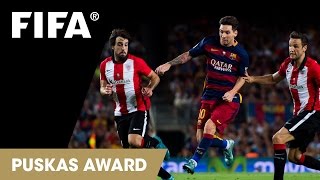 Lionel Messi goal  FIFA Puskas Award 2015 Nominee [upl. by Hauger]