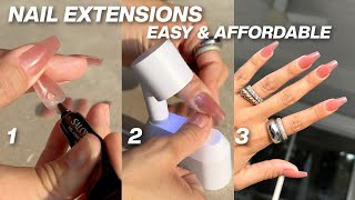 HOW TO DO SALON XTEND GEL NAIL EXTENSIONS LIKE A PRO AT HOME EASY AND AFFORDABLE [upl. by Maryrose]