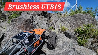 Rhino crawler 40A esc and 1470kv Brushless Outrunner on the UTB18 [upl. by Attelocin]