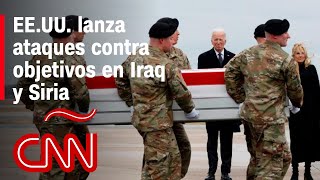 Estados Unidos ataca objetivos en Iraq y Siria como represalia [upl. by Etsirk740]