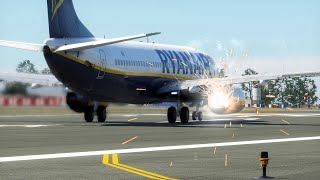 B737 Ryanair BRİNDİSİ AİRPORT Takeoff Accident How the Accident Happened in Italy Engine Failure [upl. by Swane]