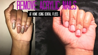 Easy How To Remove Acrylic Nails Using Dental Floss At Home [upl. by Llerref998]