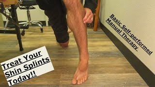 Shin splint manual therapy  Selfperformed myofascial release [upl. by Shapiro]