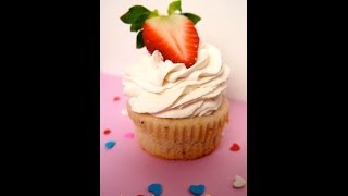 How to Bake Strawberries amp Cream Cupcakes  Recipe with SweetySalado [upl. by Auvil]