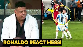 Brazilian Ronaldos reaction to Messi and Julian Alvarezs goal against Canada  Football News Today [upl. by Notanhoj]