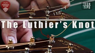 Tech Tip How to Tie a Luthiers Knot When Changing Strings [upl. by Lady]