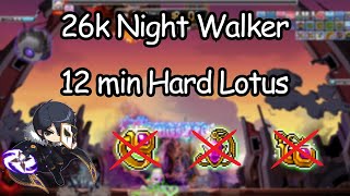 26k stat Night Walker 12 minute Hard Lotus missing 4 equip slots 1 set gollux [upl. by Farica834]