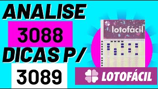 Analise 3088  Dicas Para LotoFacil 3089 [upl. by Sabba662]