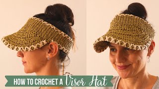 How To Crochet A Chic Visor Hat For Any Size [upl. by Adnaloj161]