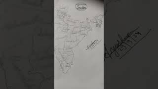 Indias map India 🖤🇮🇳🇮🇳🤍 art [upl. by Aven604]