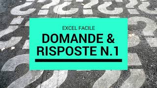 Domande e Risposte parte 1  Excel Facile [upl. by Alrich]