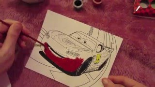 Como pintar a Rayo McQueen con acuarelas  Videos Rayo Macuin en español [upl. by Ardelis531]