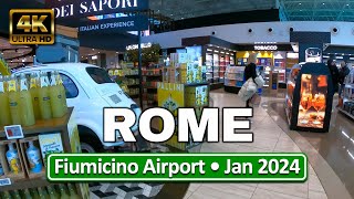 Rome Italy • Fumicino Airport • A Walk From Train Station To T1 • January 24 2024 • 4K [upl. by Buchanan200]