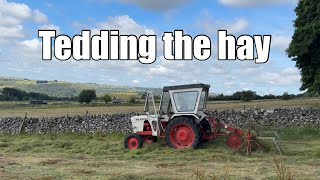 VINTAGE TRACTOR GETS TO WORK  HAY MAKING DAY 2 [upl. by Dudden]