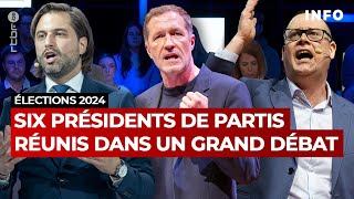 Élections 2024  six présidents de partis réunis dans le grand débat QR  RTBF Info [upl. by Sussman329]