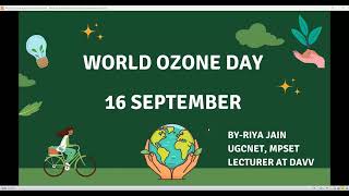 World Ozone Day16 september UGCNETMPSETAPPSC [upl. by Nibbor]