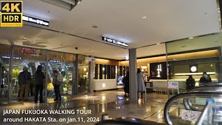 博多駅を歩く4k hdr japan walking tour arounnd Hakata station in Fukuoka city [upl. by Hgielrahc]