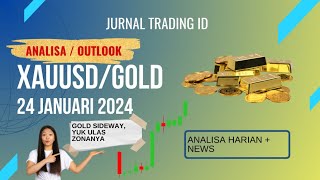 ANALISA XAUUSD 24 JANUARI INTRADAY OUTLOOK TRADING FOREX xauusd [upl. by Elsilrac]