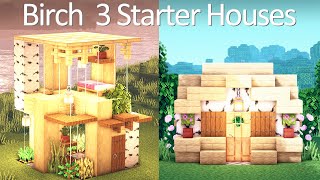 All Birch 5x5 3 Simple Starter Houses for Survival Minecraft 16 [upl. by Akcirederf]