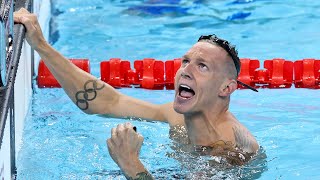 Caeleb Dressel Helps USA Beat Australia in Mens 4x100 Relay Race at Paris Olympics July 27 2024 [upl. by Schindler832]