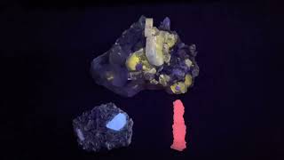 Mineral specimens minerals’ fluorescence under UV shortwave [upl. by Siegfried]