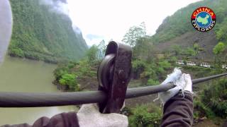 Traditional quotCable Bridgequot Zipline Crossing [upl. by Amsirac]