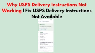 Why USPS Delivery Instructions Not Working  Fix USPS Delivery Instructions Not Available [upl. by Lovmilla]