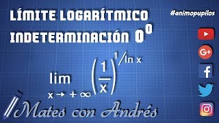 Límite logarítmico l’Hopital Indeterminación 0 elevado a 0 01 [upl. by Bathelda]