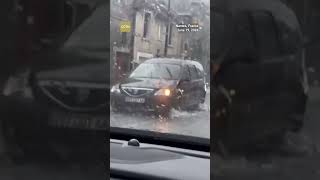 Heavy rain triggers flooding in western France as severe storms move through [upl. by Rosenberger]