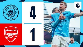 HIGHLIGHTS Man City 41 Arsenal  De Bruyne 2 Stones Haaland Goals  Premier League [upl. by Lisa]