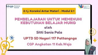 2 1 j Koneksi Antar Materi Modul 2 1 Pembelajaran Untuk Memenuhi Kebutuhan Belajar Murid [upl. by Leirraj]