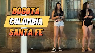 Bogota Colombia Santa Fe Friday Night in 4k [upl. by Haroved]