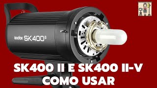 Como usar o Godox SK400II  SK400IIV com radio flash [upl. by Carilla]