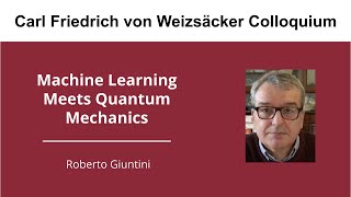 Roberto Giuntini  Machine Learning meets Quantum Mechanics [upl. by Sjoberg]