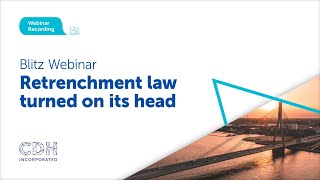 Blitz Webinar  Retrenchments law turned on its head [upl. by Tara223]