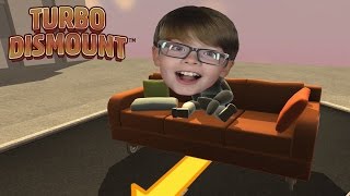 FALLING OFF A CLIFF ON A SOFA Turbo Dismount  Steam Game [upl. by Nylegna]