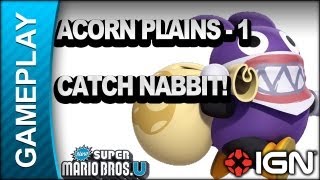 New Super Mario Bros U Acorn Plains1 Catch Nabbit  Gameplay [upl. by Fortunia]