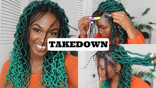 HOW TO TAKEDOWN INDIVIDUAL CROCHET FAUX LOCSBRAIDS  Review [upl. by Nic]