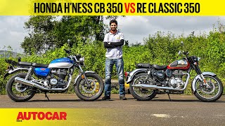 2021 Royal Enfield Classic 350 vs Honda HNess CB350  Royal Rumble  Comparo  Autocar India [upl. by Reneta]