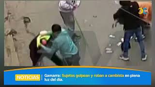 🟡🔵 Noticias  Gamarra Sujetos golpean y roban a cambista en plena luz del día [upl. by Nnylhtak]