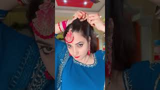 Open hairstyle with Mangtika goviral shorts sangeetasinghhairstyles [upl. by Annissa774]