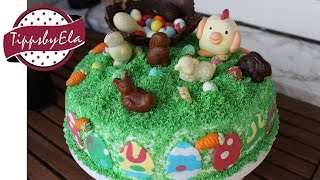 Frühlings Torte Oster Torte selber machen Anleitung Deutsch Torte für Ostern [upl. by Yrreb39]